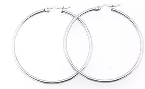 Classic Silver Stainless Hoops